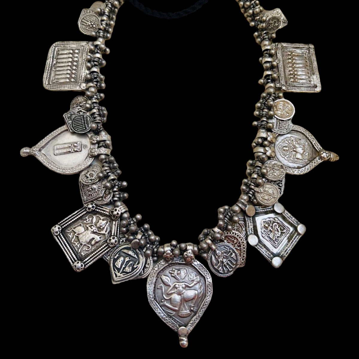 Old Silver Patdi necklace, Antique Disc Necklace